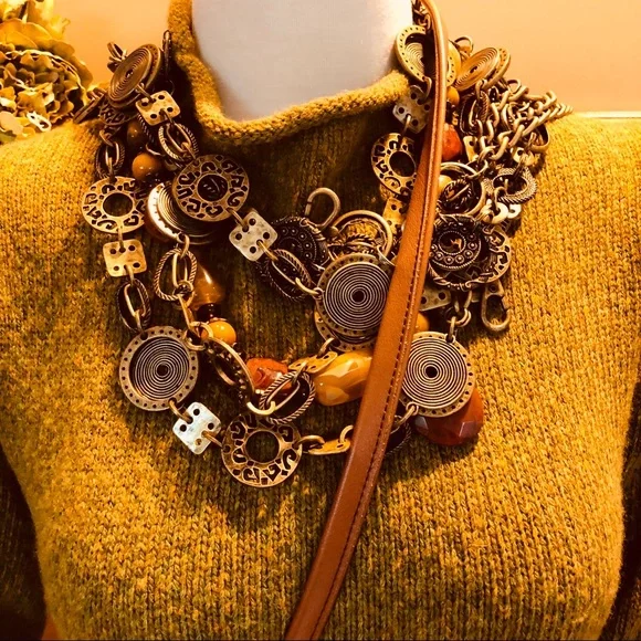 Artsy Antique Golden Brass Chain Belt - Picture 4 of 4